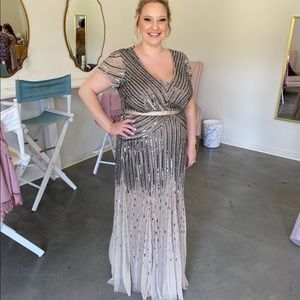 Adrianna Papell Art Deco Beaded Gown